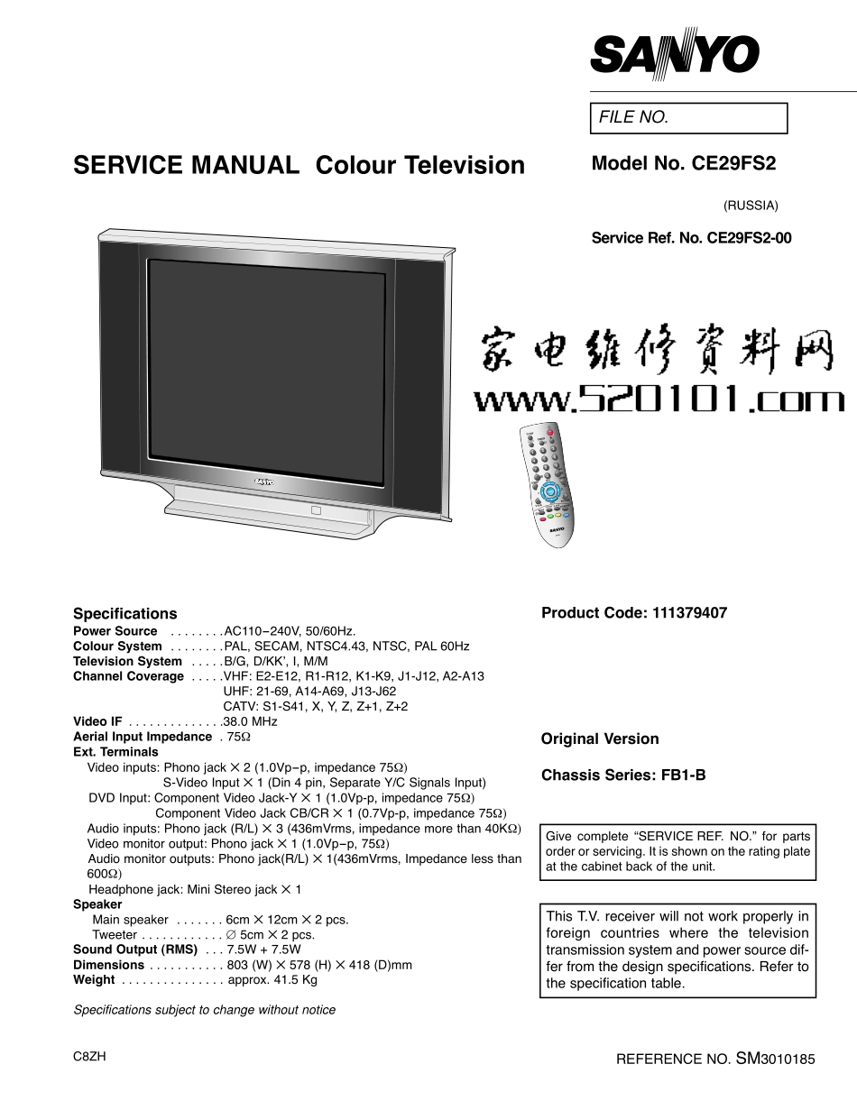 三洋29FS2彩电原理图_三洋29FS2.pdf_第1页