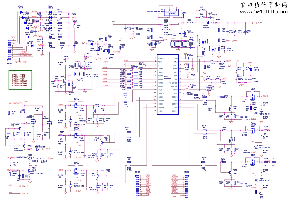 海信LED42K16X3D系列液晶（4584板）电源电路原理图.pdf_第2页