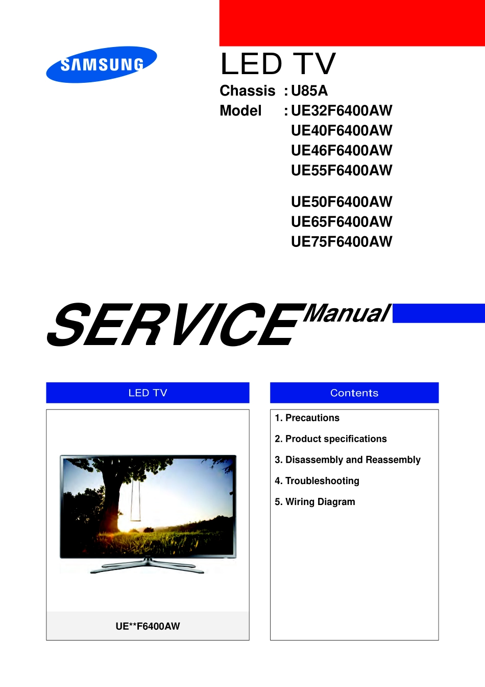 三星UE75F6400AW液晶电视维修手册.pdf_第1页