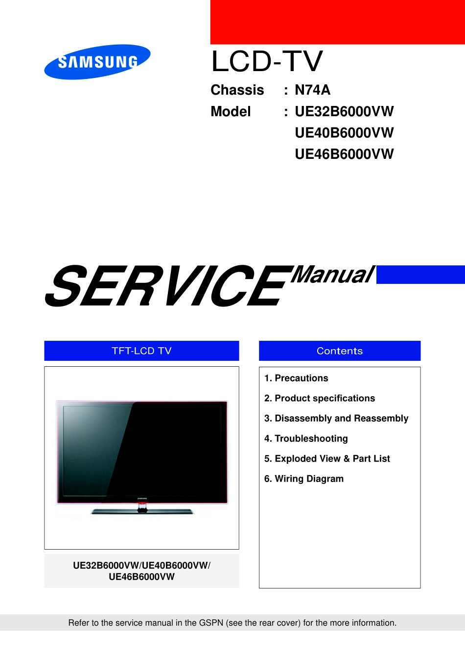 三星UE46B6000VW液晶电视维修手册.pdf_第1页