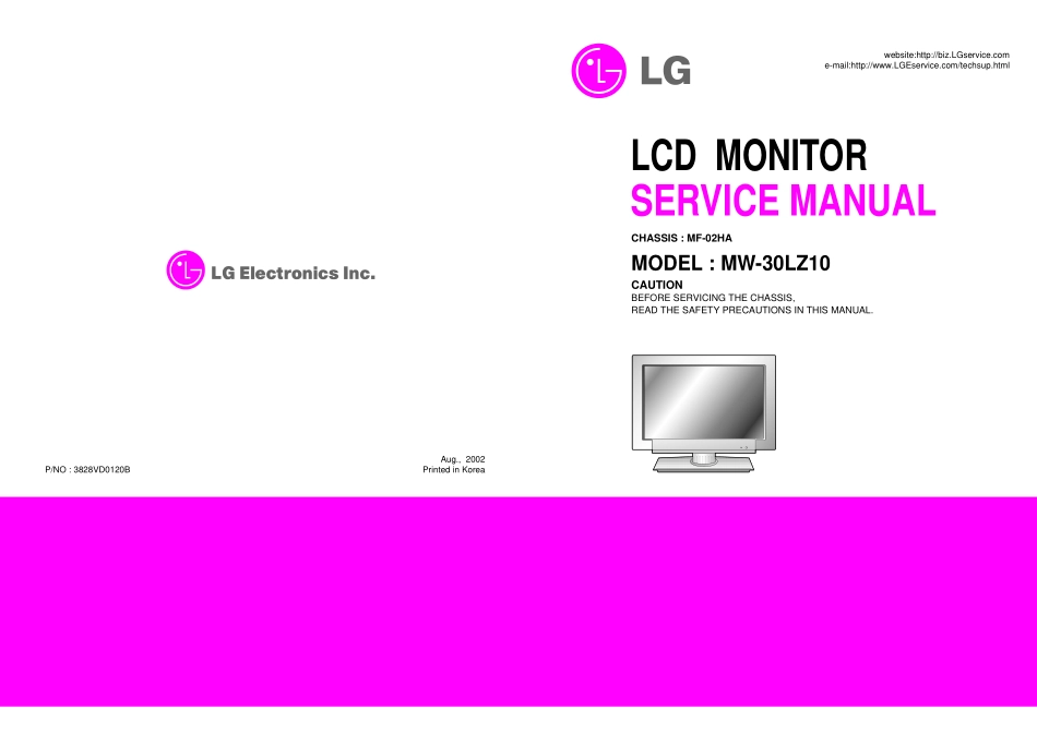 LG MW-30LZ10彩电原理图_LG MW-30LZ10电视图纸.pdf_第1页