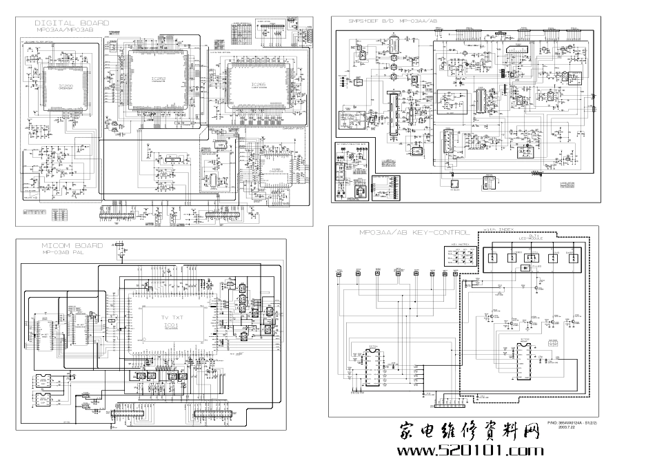 LG MP-03AAAB机芯背投电视原理图_LG MP-03AAAB机芯背投.pdf_第1页