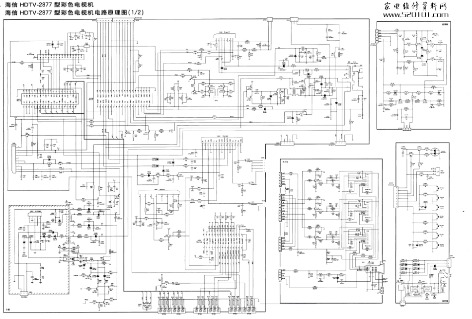 海信HDP2933彩电原理图（附EEPROM数据）_海信HDTV2877彩电.pdf_第1页