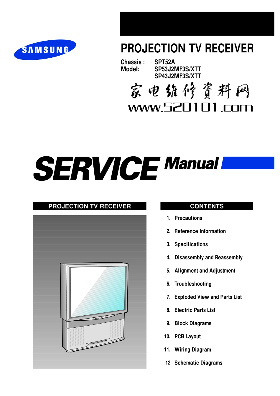 三星TP43B88背投电视原理图_三星TP43B88背投.pdf_第1页