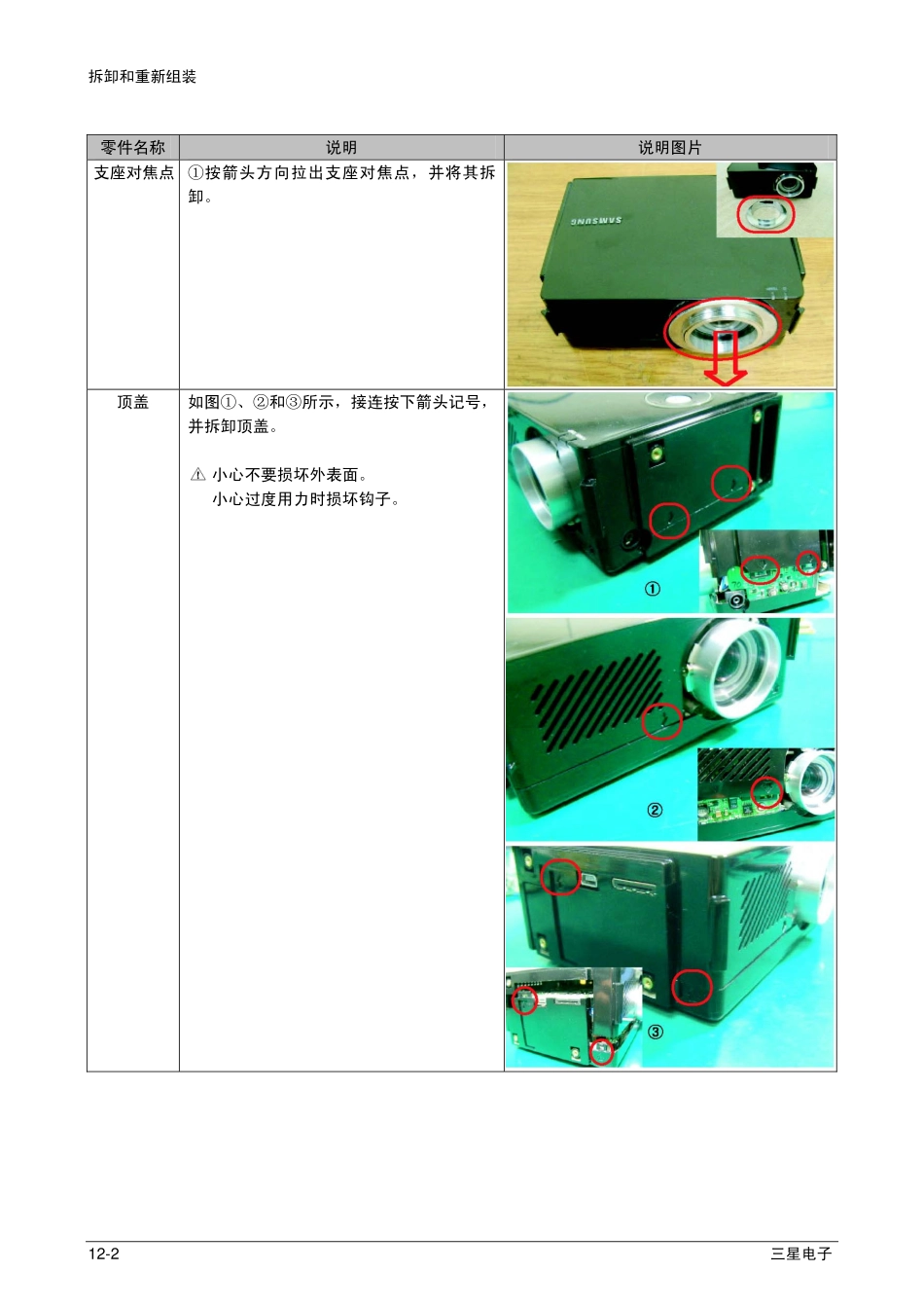 三星SP-PM310ME(DLP投影机)维修手册_12_Disassembly-Reassembly.pdf_第2页