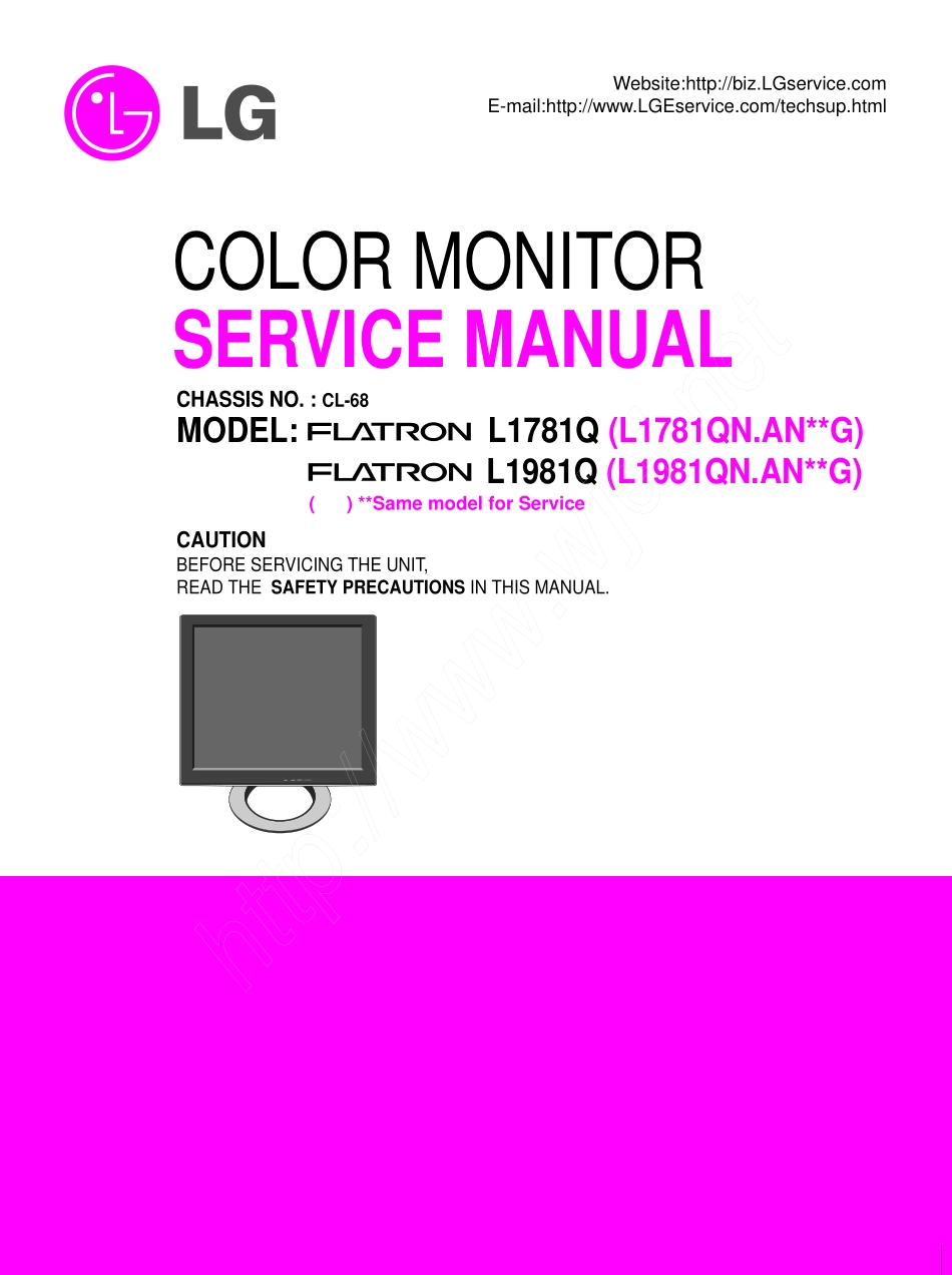 LG L1981Q液晶显示器维修手册和图纸.pdf_第1页