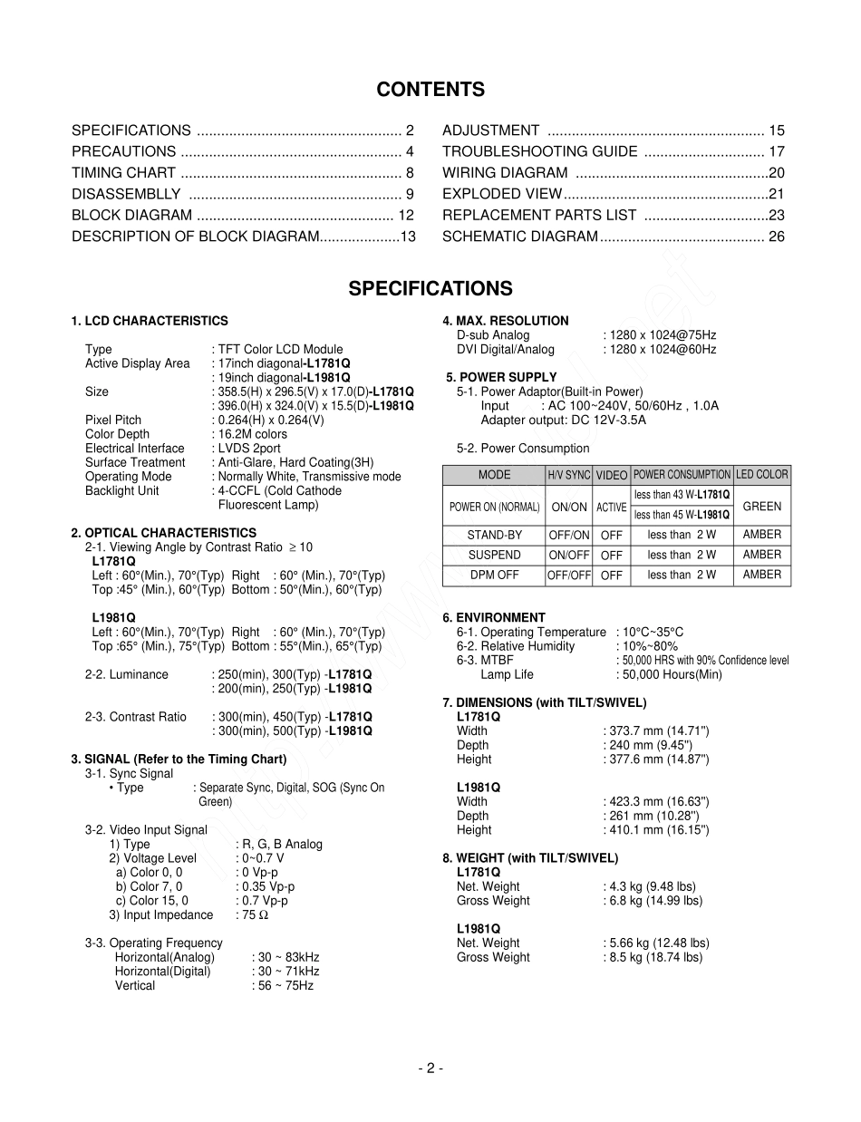 LG L1981Q液晶显示器维修手册和图纸.pdf_第2页