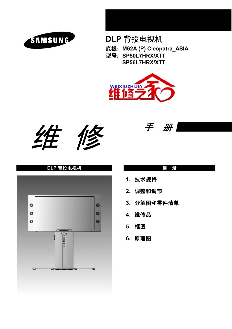 三星SP56L7HRX_XTT维修手册（英文）_三星-SP56L7HRX_XTT-中文维修手册.pdf_第1页