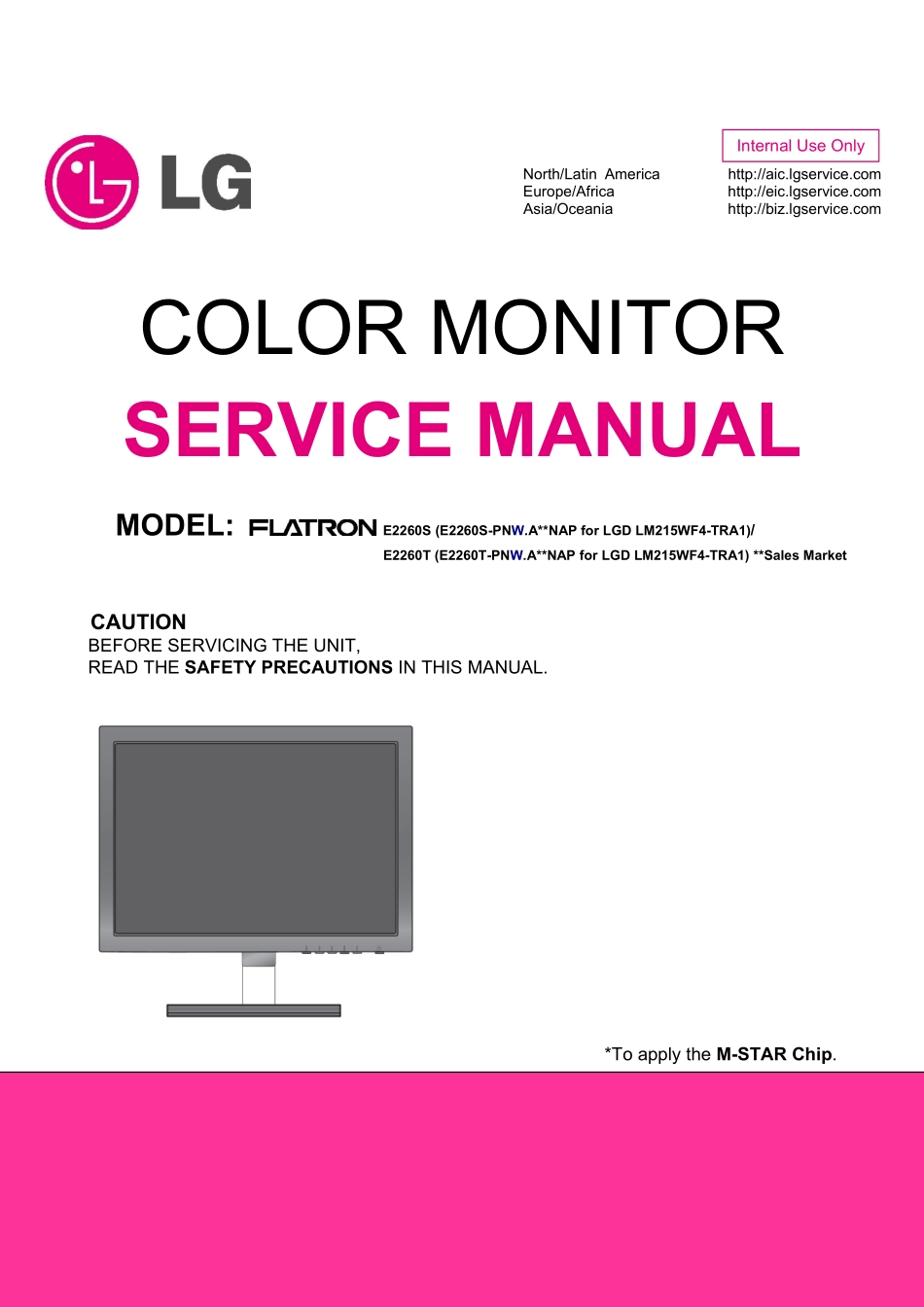 LG E2260T液晶显示器维修手册和图纸_LG_E2260S.pdf_第1页