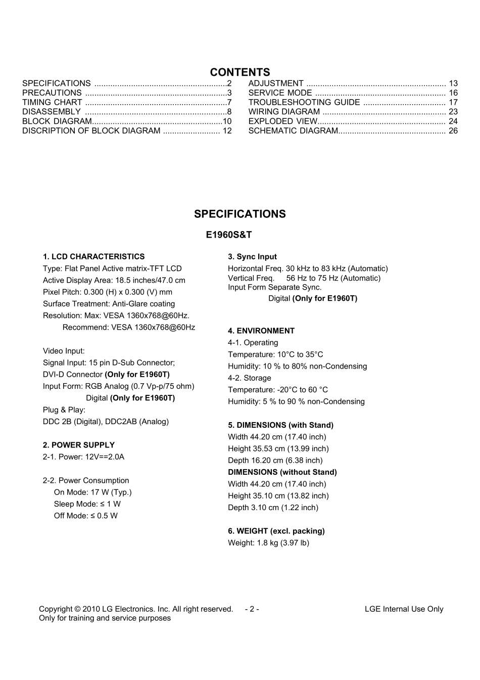 LG E1960T液晶显示器维修手册和图纸_LG_E1960T.pdf_第2页