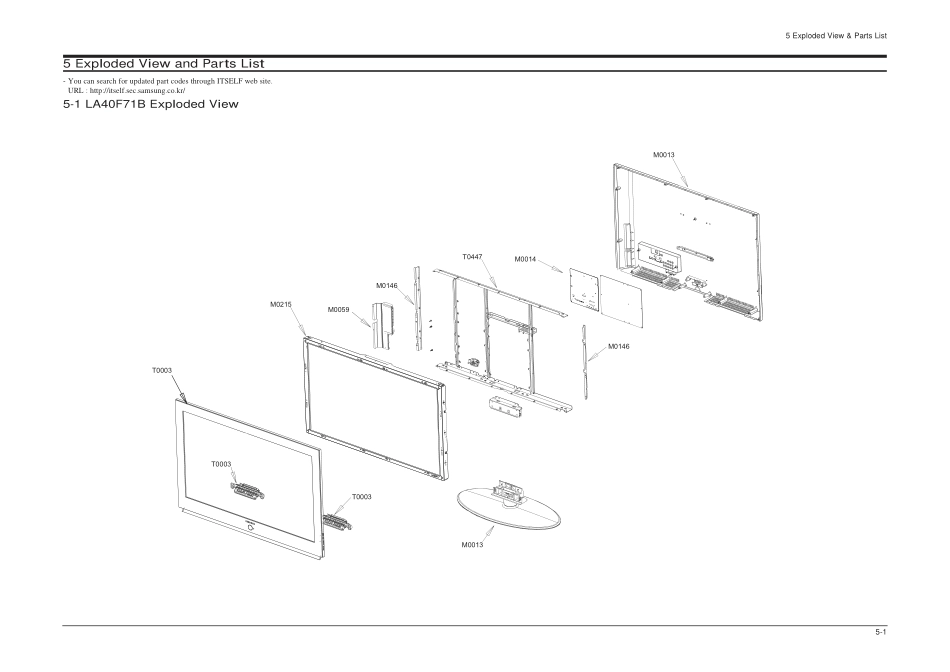 三星LA52F71BX_Exploded View & Part List.pdf_第1页