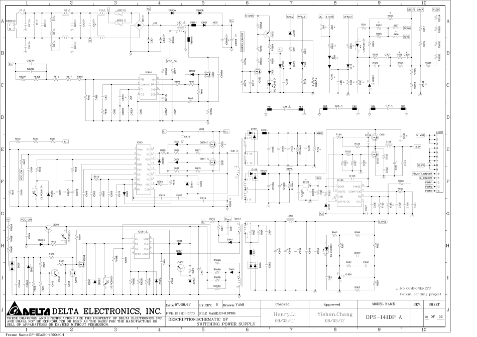 海尔LE42Z300R3D液晶电视（DPS-141DP）电源板电路图.pdf_第1页