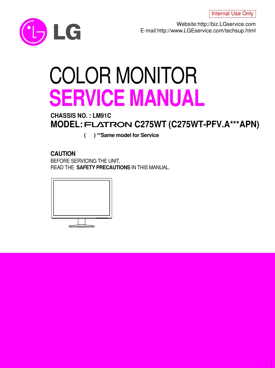 LG C275WT液晶显示器维修手册和图纸_LG_C275WT.pdf_第1页