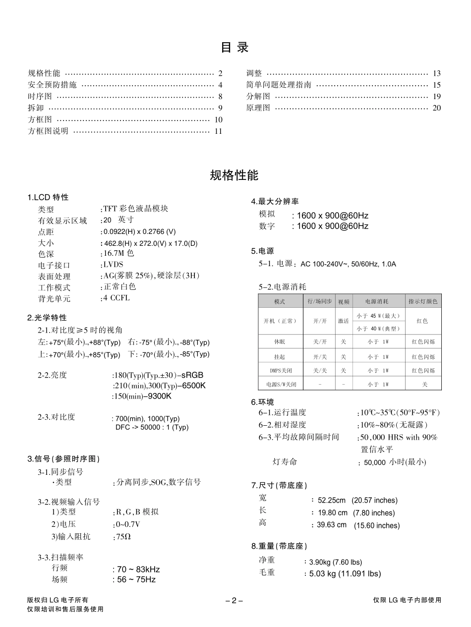 LG 2053TQ液晶显示器维修手册和图纸_LG_2053TQ.pdf_第3页