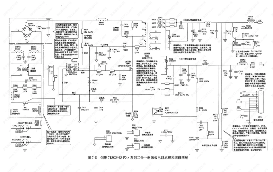 创维715G3465-P0系列二合一电源板电路原理图（带维修图解）.pdf_第1页