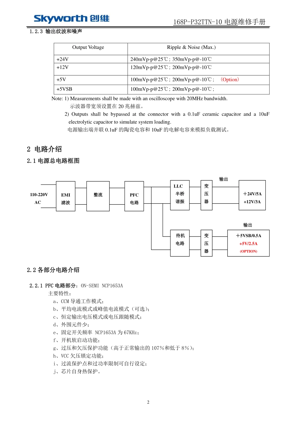 创维168P-P32TTN-10电源板维修手册.pdf_第2页