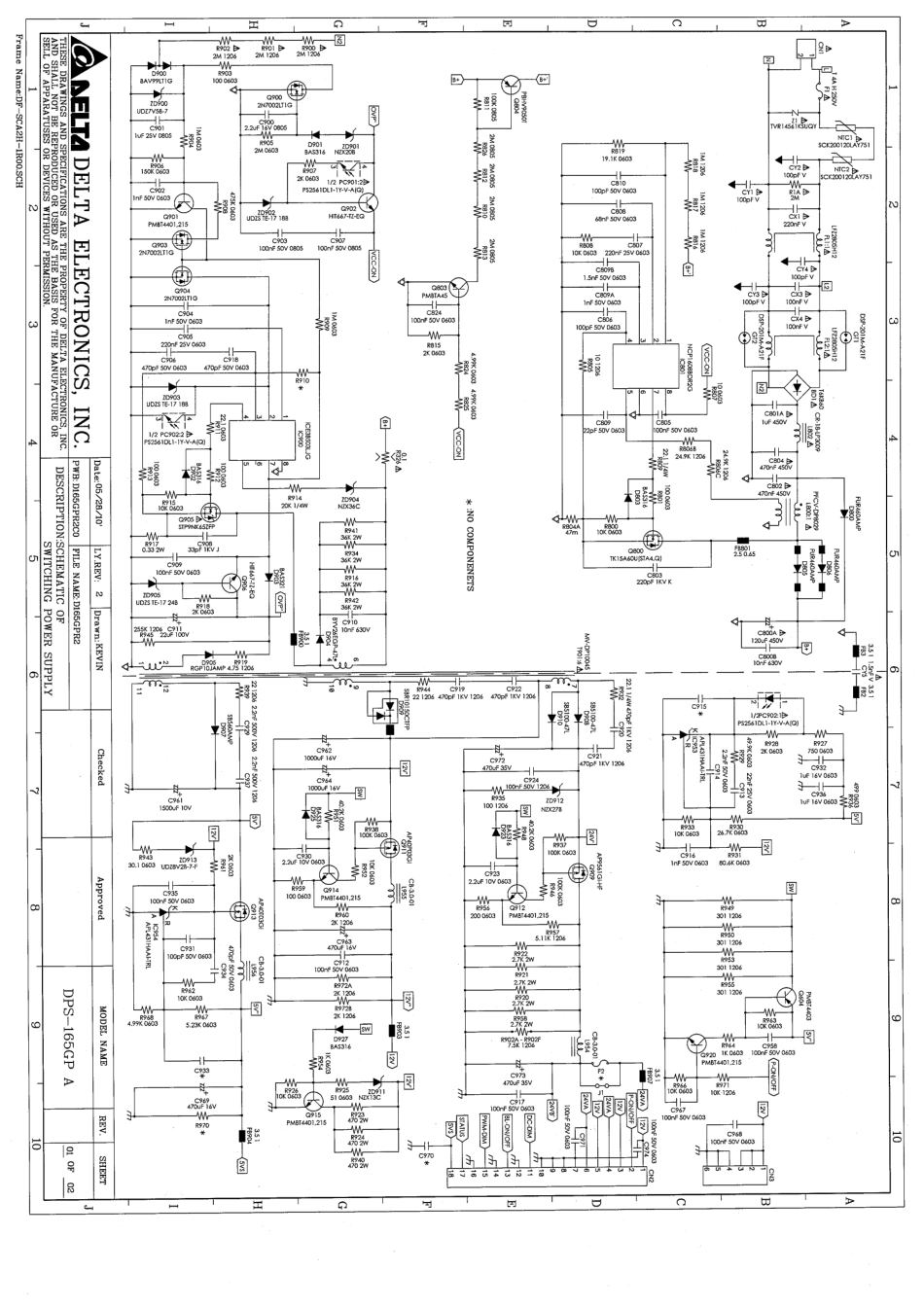 海尔DPS-165GP电源一体板电路图.pdf_第1页