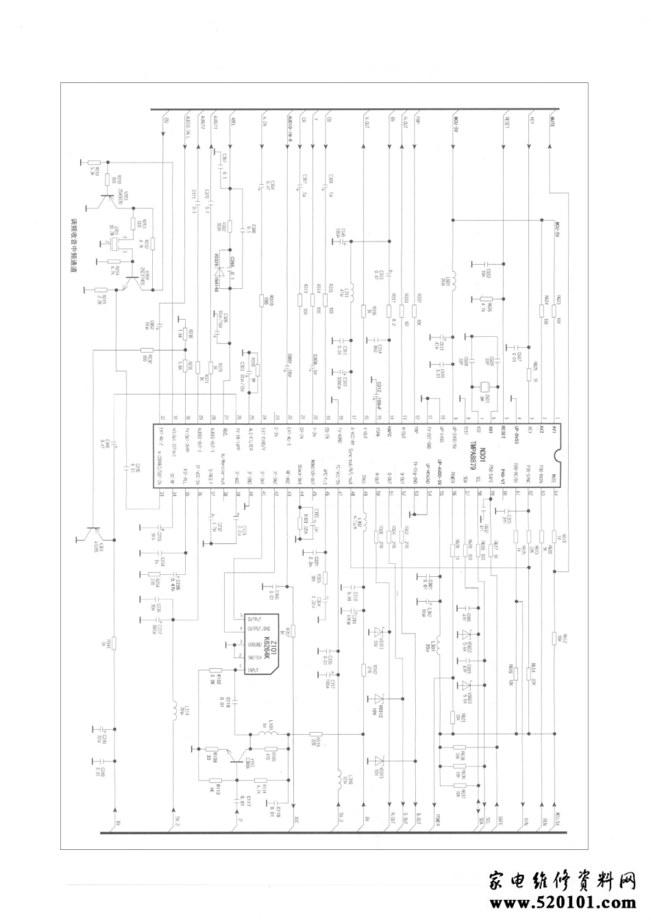 采用TMP8879超级芯片彩电（外围）电路图.pdf_第1页