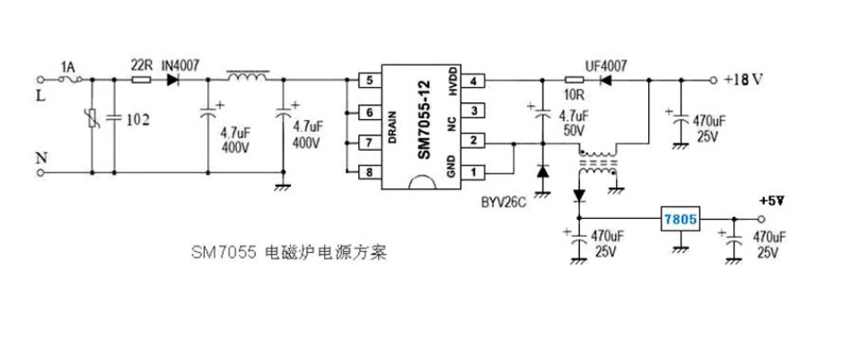 采用SM7055电磁炉电源板电路图.pdf_第1页