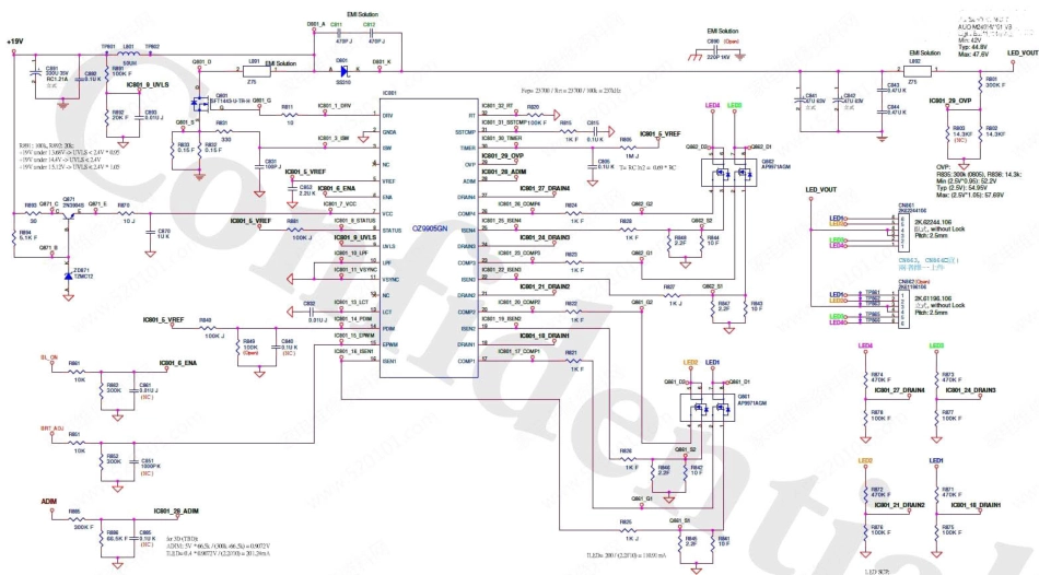 采用OZ9905GN芯片的背光电路原理图.pdf_第1页