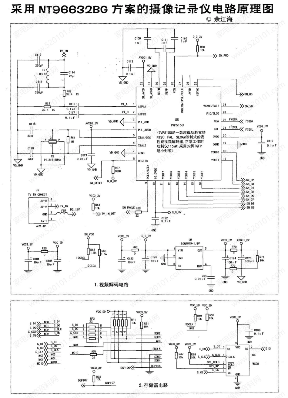 采用NT96632BG方案的摄像记录仪电路原理图.pdf_第1页