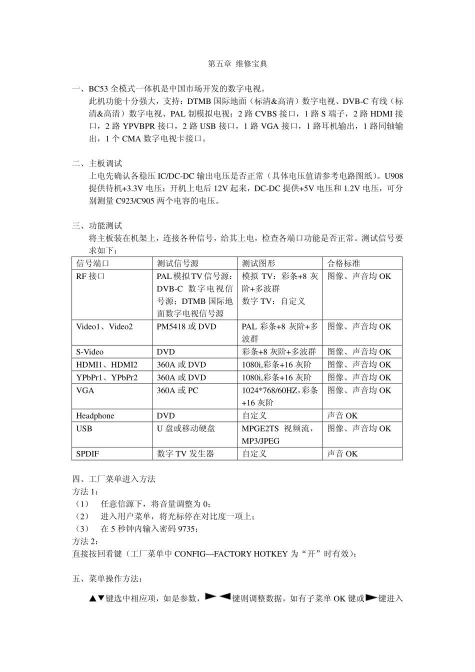 LCD BC53机芯维修手册_第五章 维修宝典.pdf_第1页