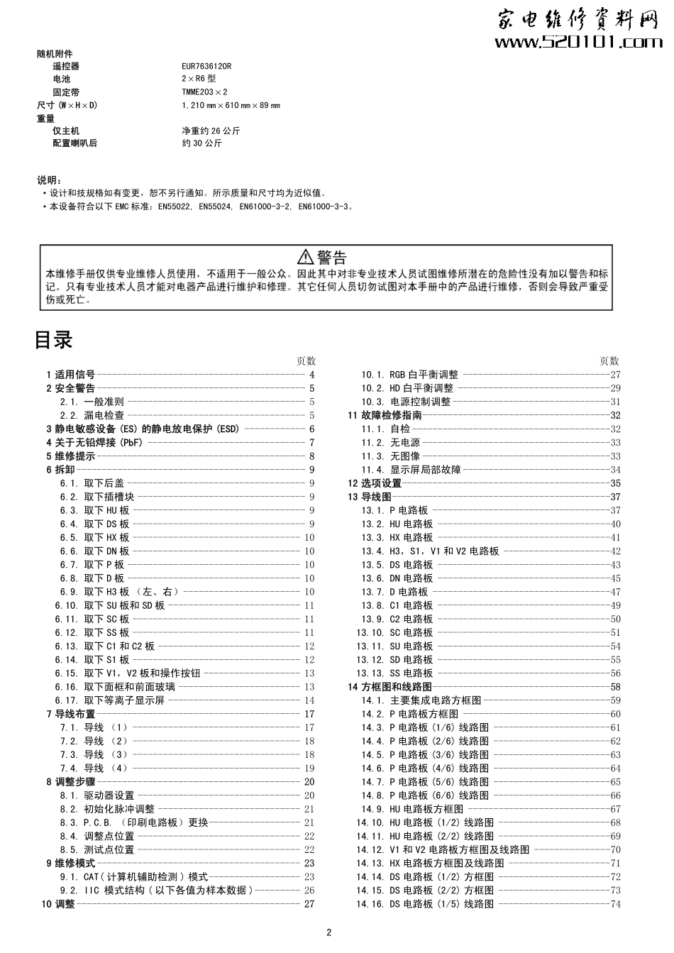 松下TH-42PS10CK等离子显示器(GP10D机芯)维修手册.pdf_第2页