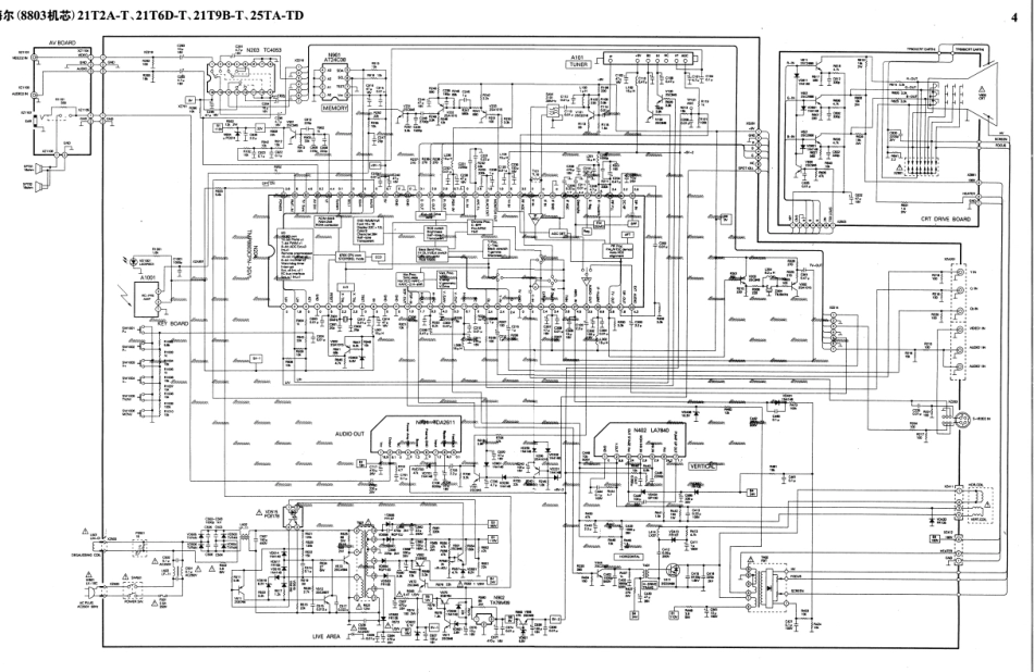 海尔21T2A 21T6D 21T9B 25TA-TD(TMP8803CPN-3GV.LA7840.TDA2611)彩电.pdf_第1页