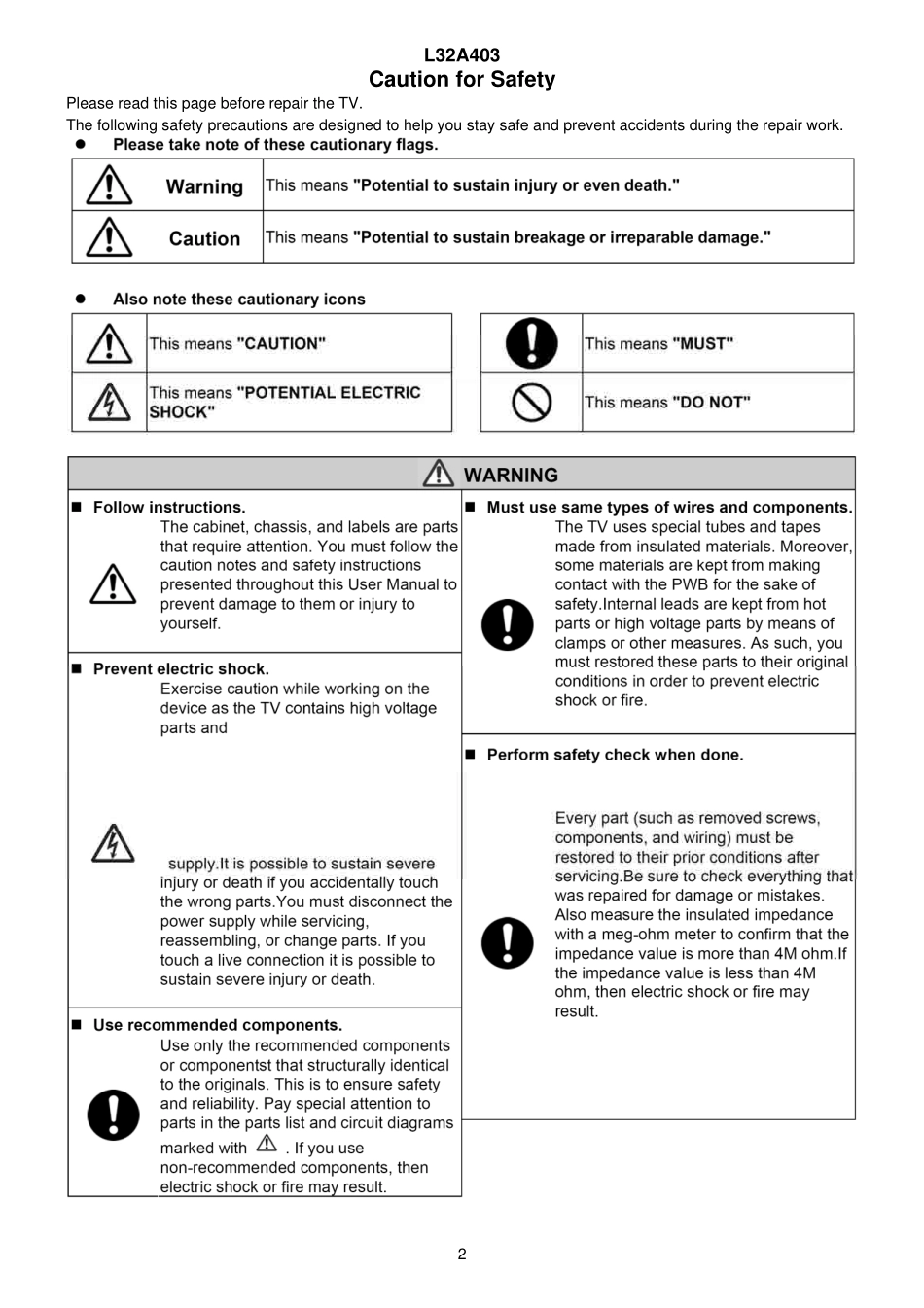 日立L42A403液晶电视维修手册和图纸_L32A403.pdf_第2页