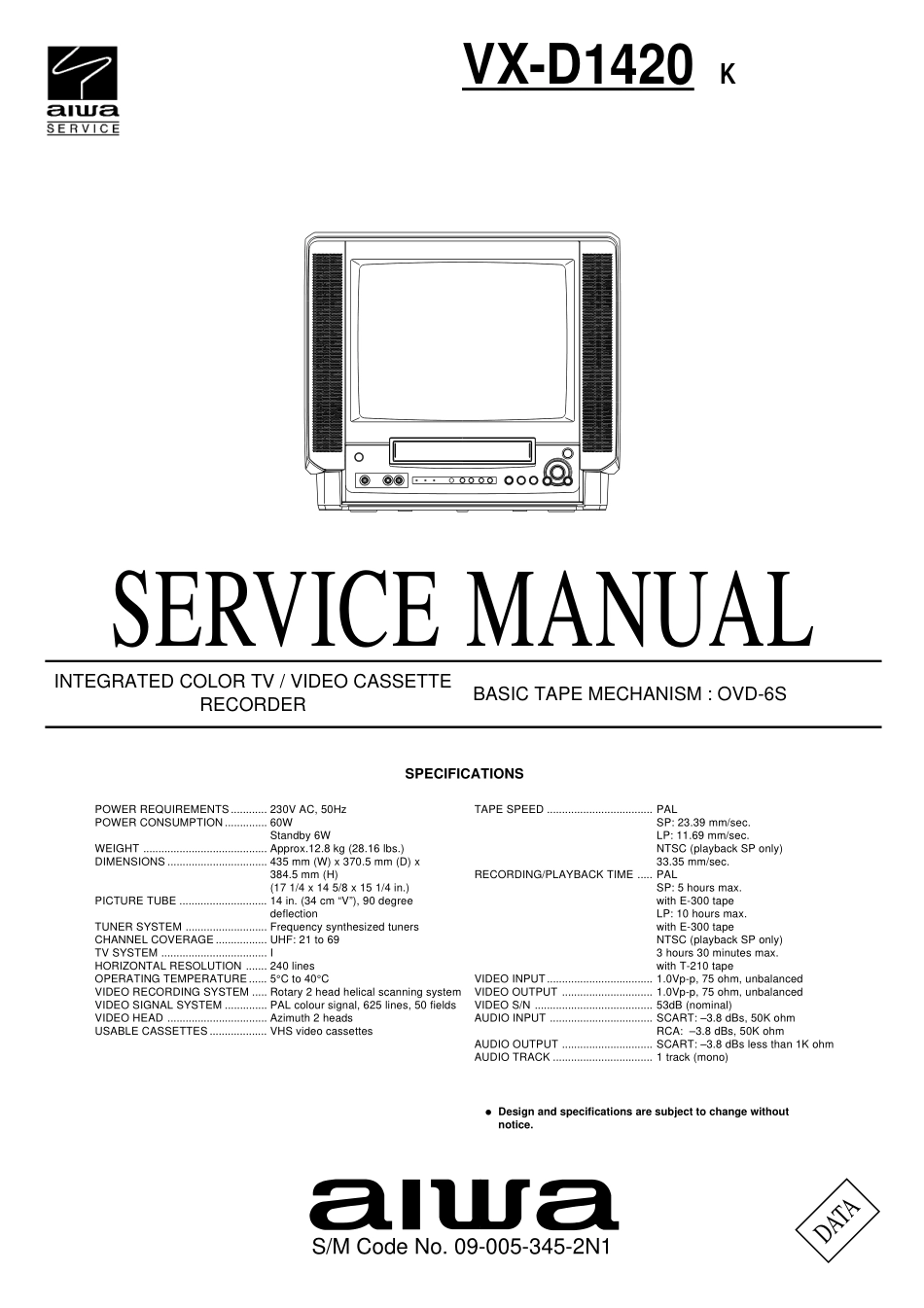 爱华VX-D1420K彩电电路原理图_aihua_VX-D1420K.pdf_第1页