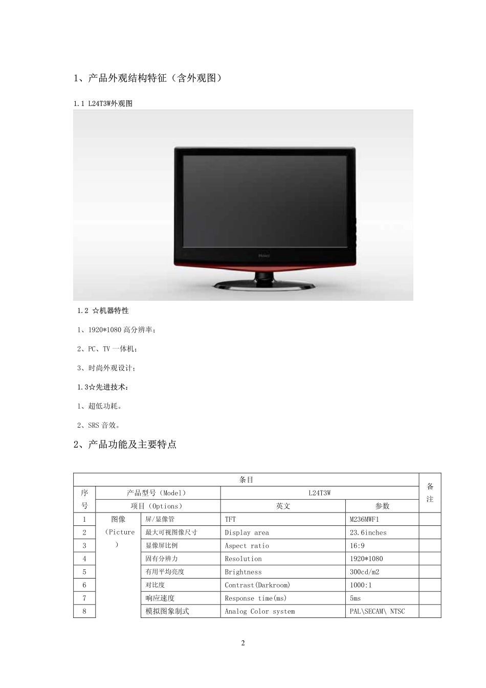 海尔L24T3W（2674 龙腾TN屏)维修手册和原理图_L24T3W下乡服务资料OK.PDF_第3页