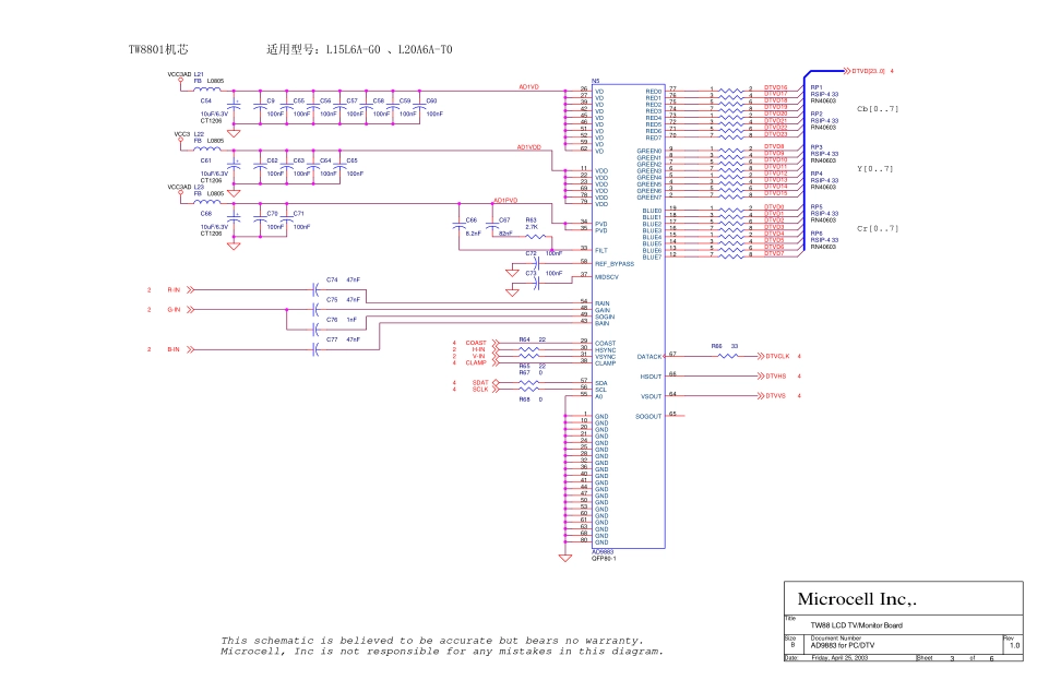 海尔L15L6A-G0、L20A6A-T0（TW8801机芯）电路原理图.pdf_第3页