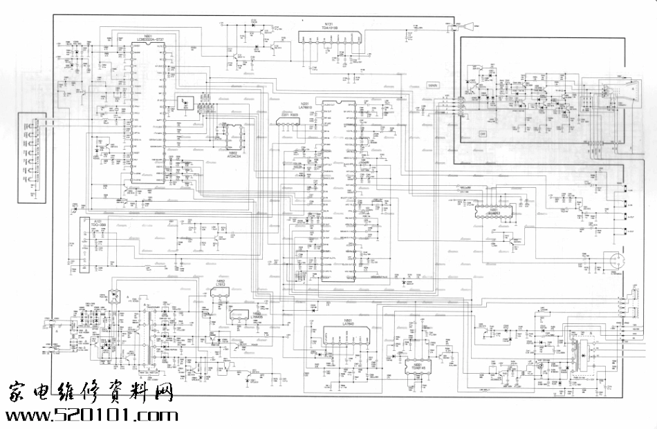 海尔HT2599A彩电（LC863320A-5T35+LA76810芯片）原理图_海尔HT-2599A图纸LC863320A-5T35 LA76810.pdf_第1页