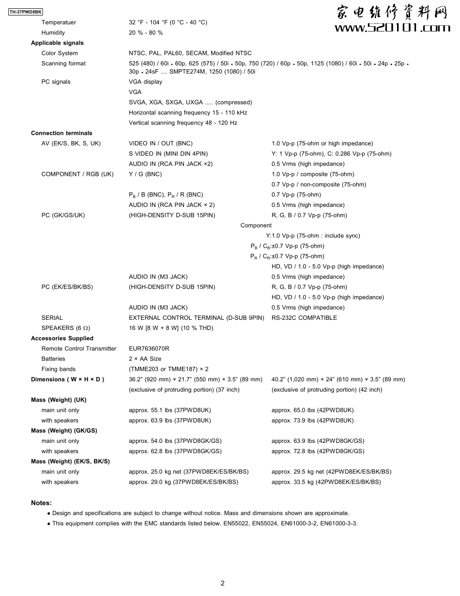 松下TH-37PWD8ES等离子显示器维修手册.pdf_第2页