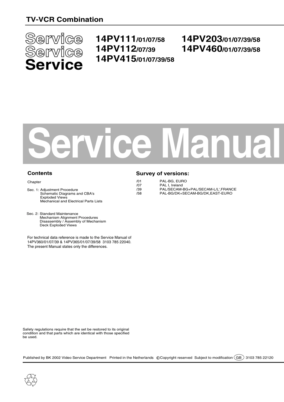 TV_PhilipsTVVCR_philips-14pv111_112_203_415_460_combi_video-tv.pdf_第1页