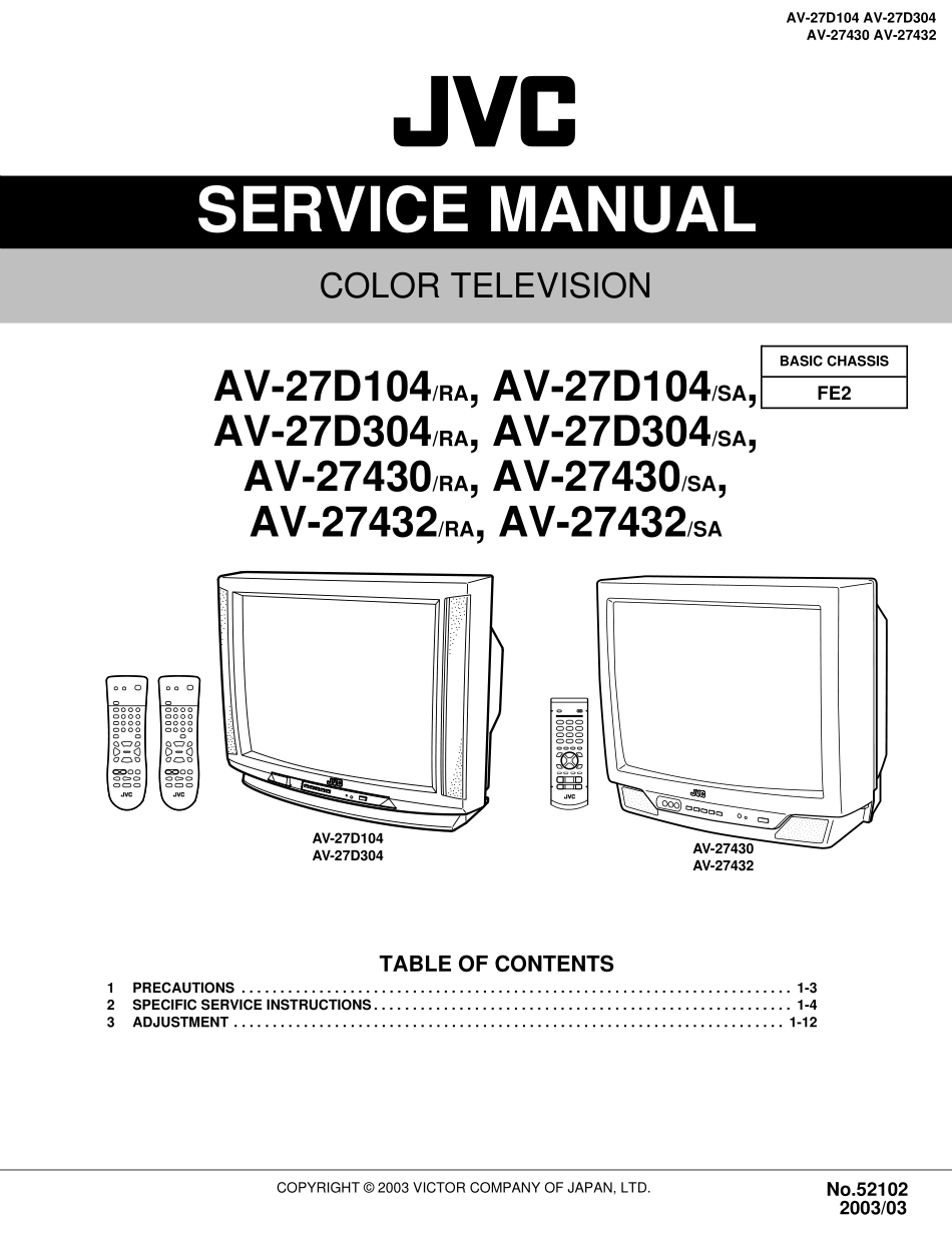 JVC胜利FE2机芯电路原理图_AV-27430 y 27432.pdf_第1页