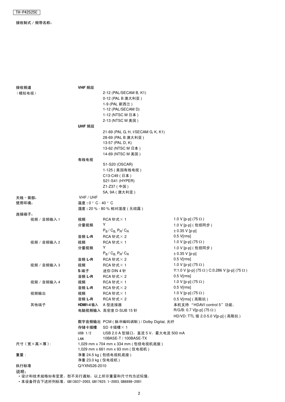 松下TH-P42S25C等离子电视维修手册和图纸.pdf_第2页