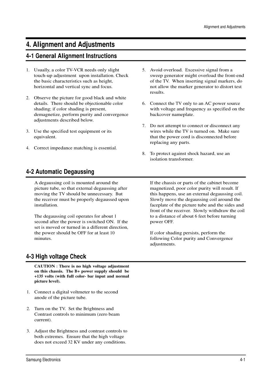 三星CS29A7HPXXTT彩电原理图_3405.Alignment & Adjustment.pdf_第1页