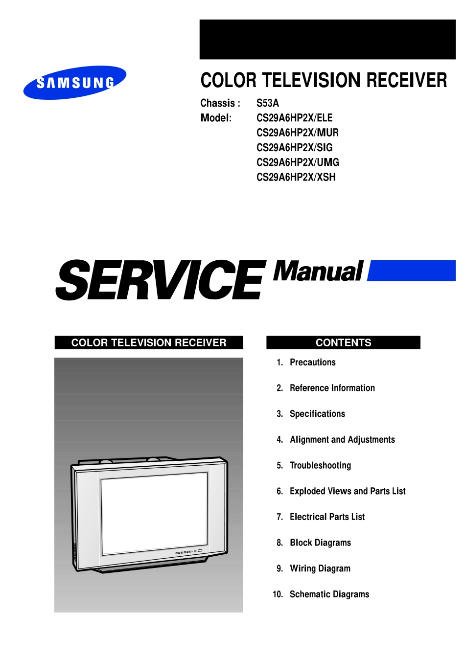 三星CS29A6HP彩电维修手册和原理图.pdf_第1页