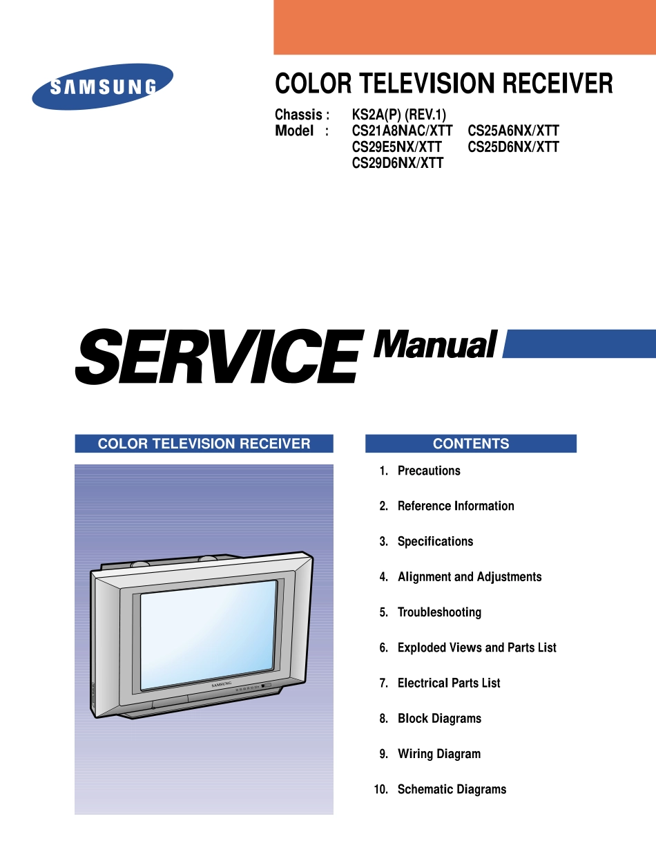 三星CS25A6NX_XTT维修手册（英文）_三星-CS25A6NX_XTT-英文维修手册.pdf_第1页