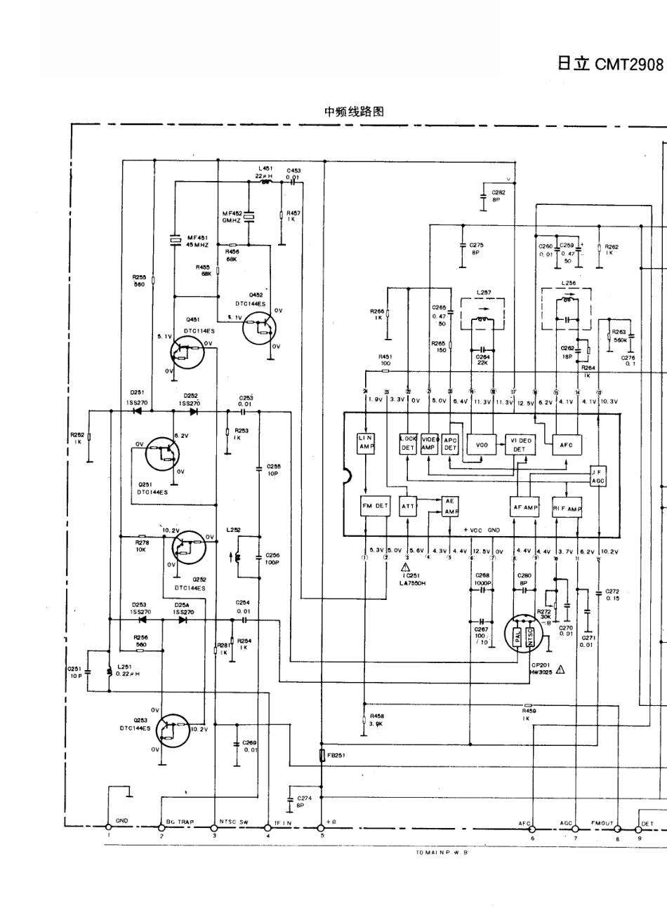 日立CMT2908彩电原理图_日立  CMT2908(01).pdf_第1页