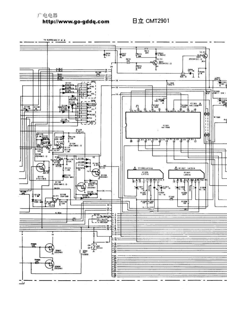 日立CMT2901彩电原理图_日立  CMT2901(09).pdf_第1页