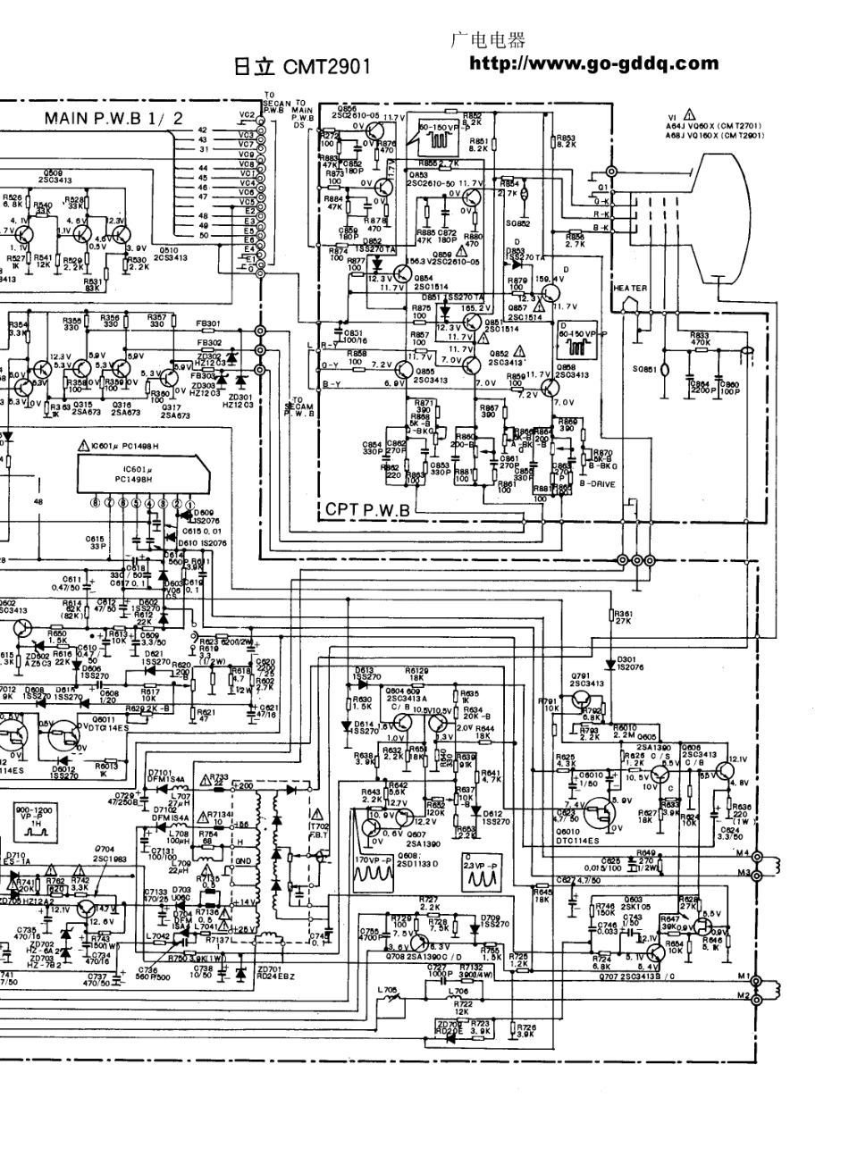 日立CMT2901彩电原理图_日立  CMT2901(06).pdf_第1页