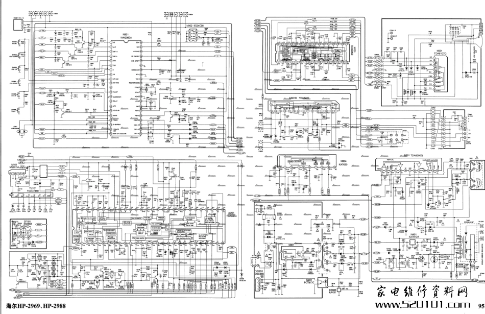 海尔HP2999A彩电（WH2000A芯片）原理图_海尔HP2999A图纸WH2000A.pdf_第1页