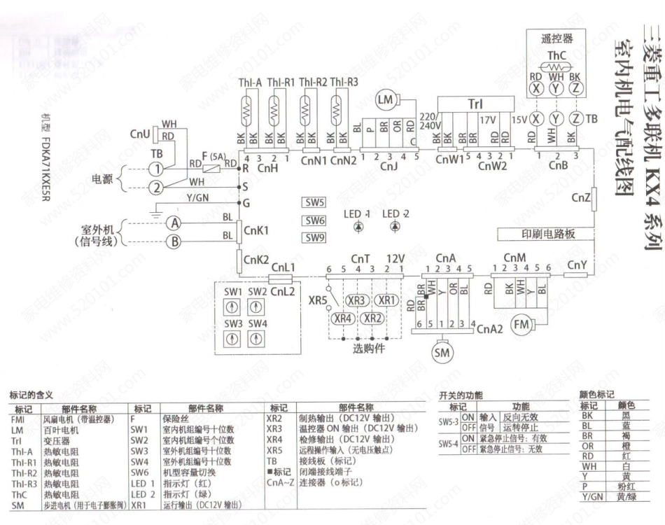 三菱重工多联机FDKA71KXE5R室内机线路图.pdf_第1页