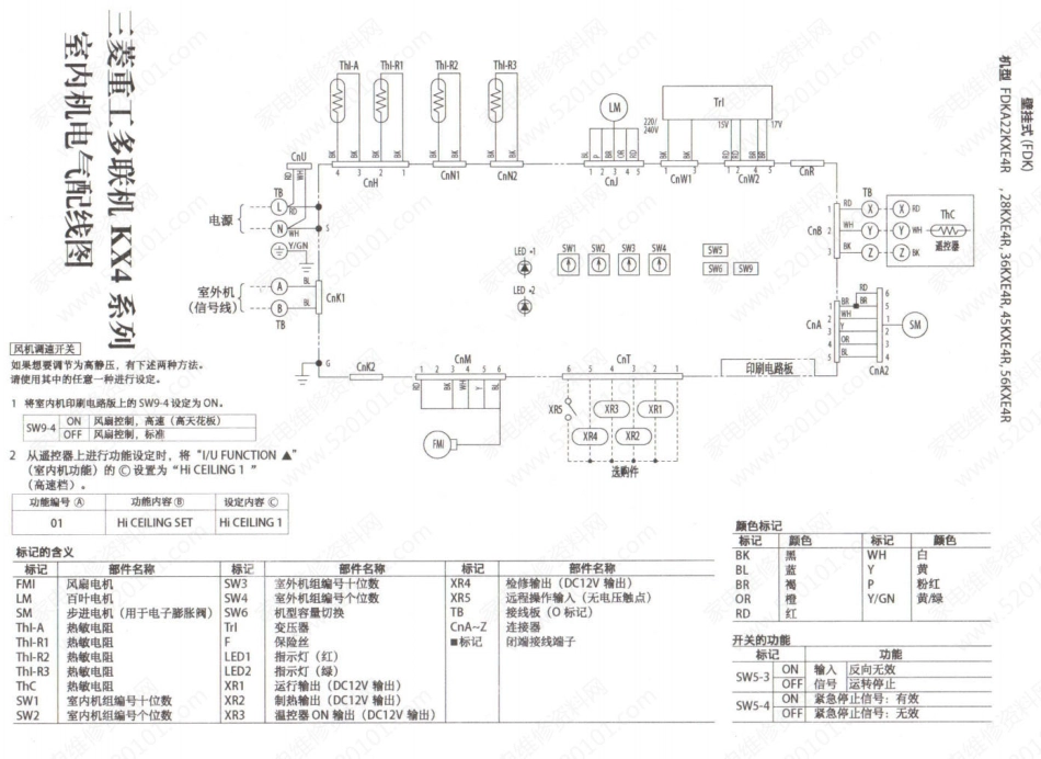 三菱重工多联机FDKA45KXE4R壁挂式室内机线路图.pdf_第1页