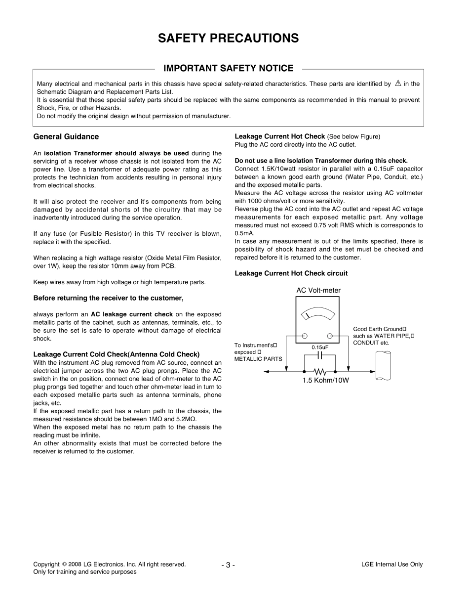 LG 42LG6100液晶彩电原理图和维修手册（英文）_LG 42LG6100液晶彩电图纸.pdf_第3页