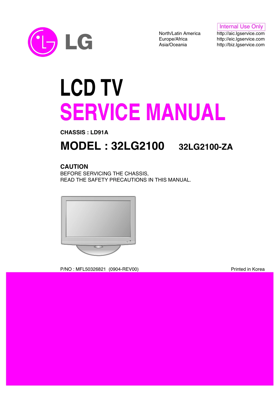 LG 32LG2100-ZA液晶电视维修手册和原理图.pdf_第1页