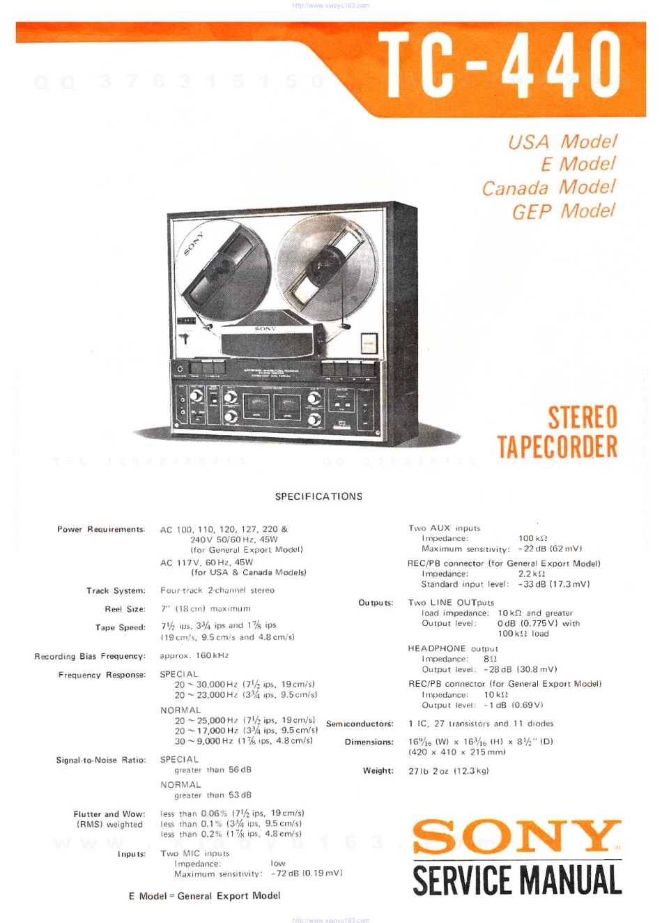 索尼SONY TC-440电路图.pdf_第1页