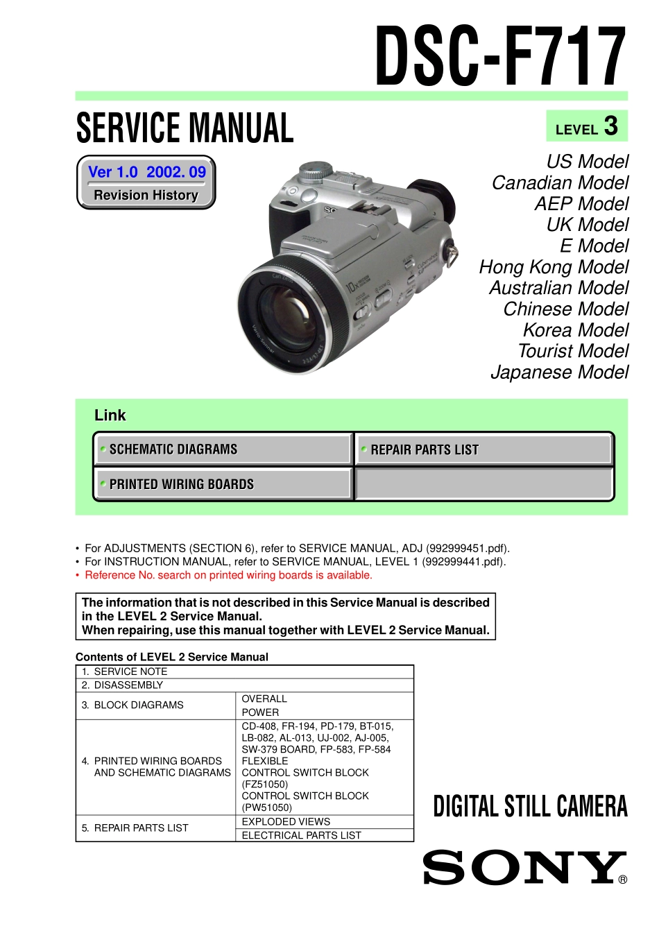 索尼SONY DSC-F717数码相机电路原理图_SONY_DSC-F717.pdf_第1页